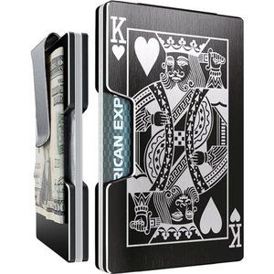 The Blade Minimalist Aluminum Wallet, Slim Metal RFID Card Holder and Money Clip